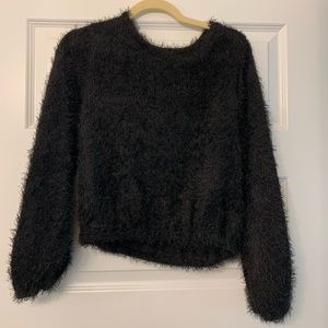 Black Fuzzy Long Sleeve Top from Altar’d State